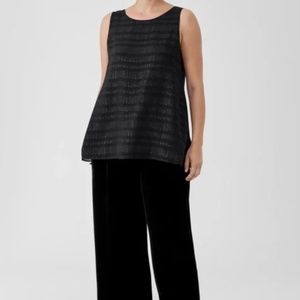 NWT Eileen Fisher Sheer Silk Glimmer Ballet Neck Tank